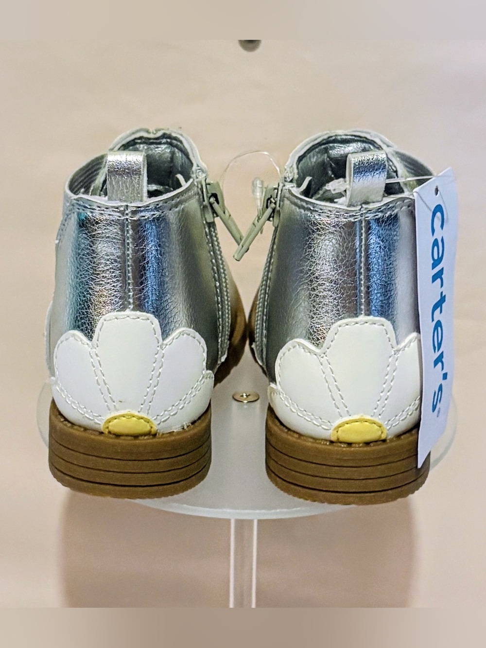 Carter’s Silver Metallic Ankle Boots - Girls Toddler - Picture 3 of 7
